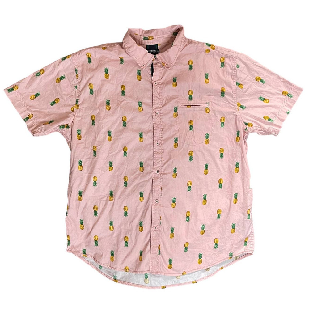 Raw Yarn Stretch Comfort Button‎ Down Men's Shirt Size 2X